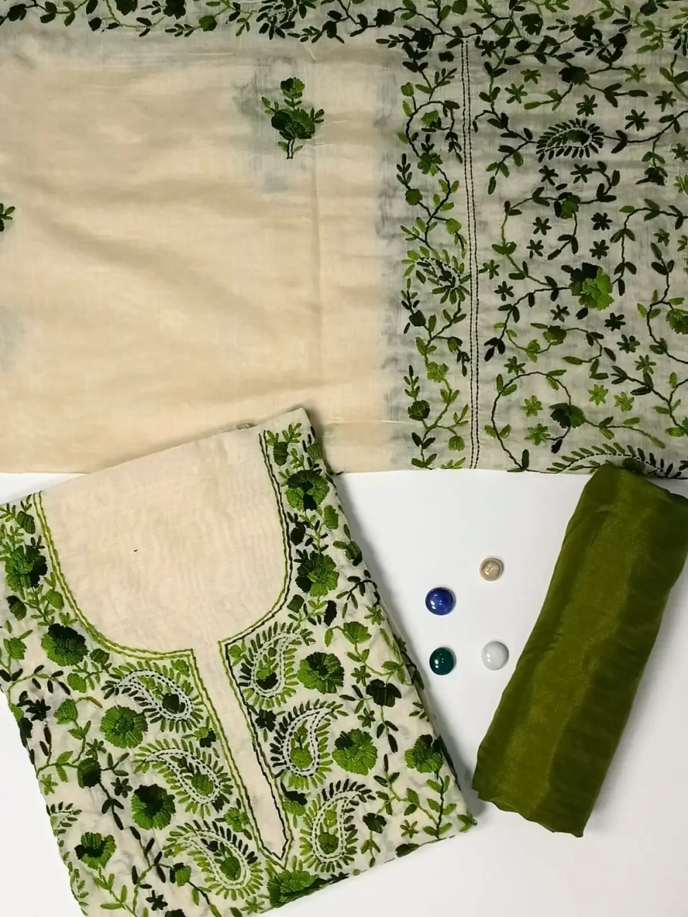 Ivory with Green