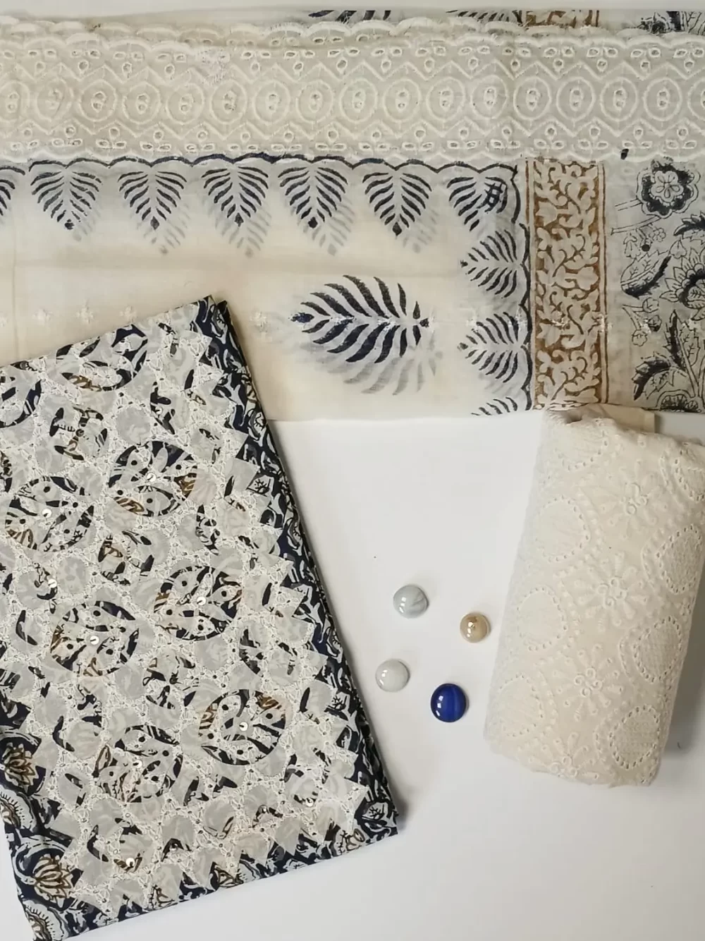 Ivory & Indigo Blue