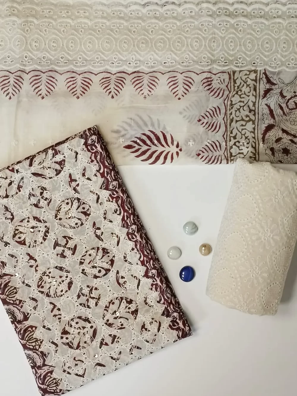 Ivory & Maroon