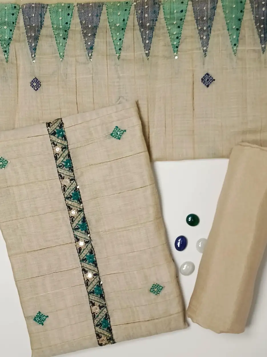 Beige with Green