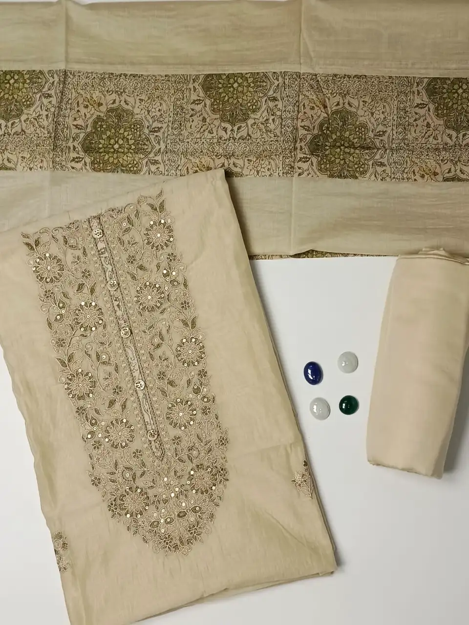 Ivory & Olive Green